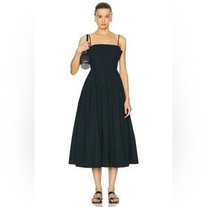 STAUD Bella Black Midi Dress 14
